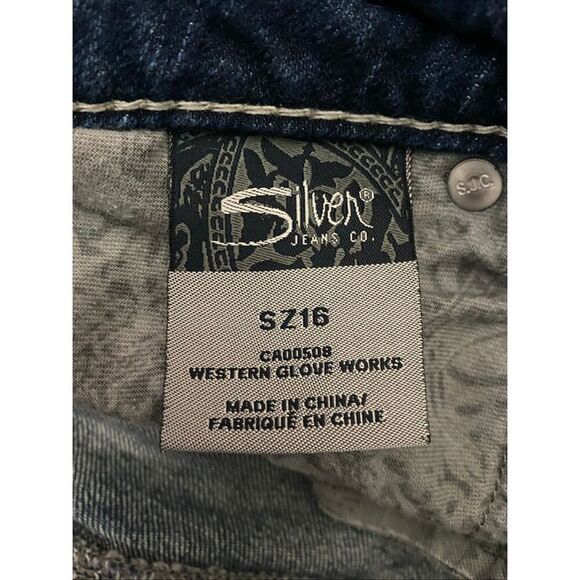 Silver Tuesday Mid Rise Capri Jeans Embroidered Pockets Women’s Sz 16 - Picture 6 of 8